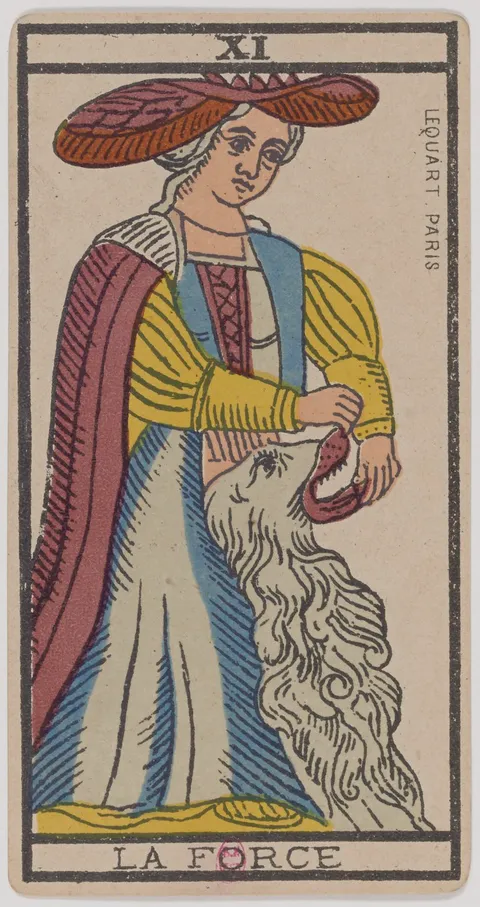 A carta A Força do tarot de Marselha