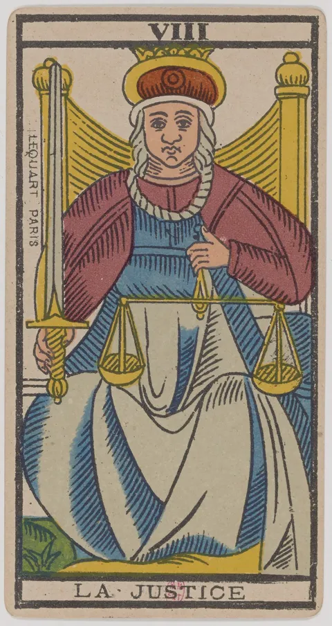 Carta A Justiça do tarot de Marselha