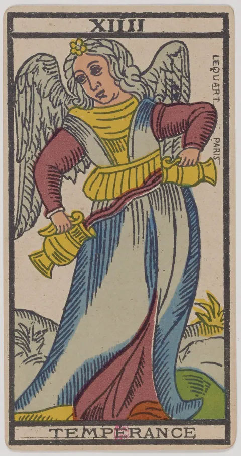 Carta A Temperança do tarot de Marselha
