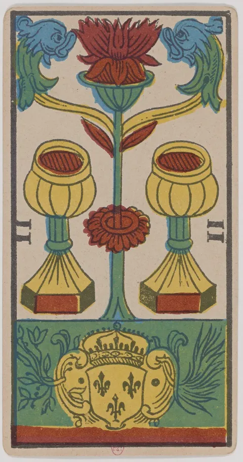 Carta Dois de Copas do tarot