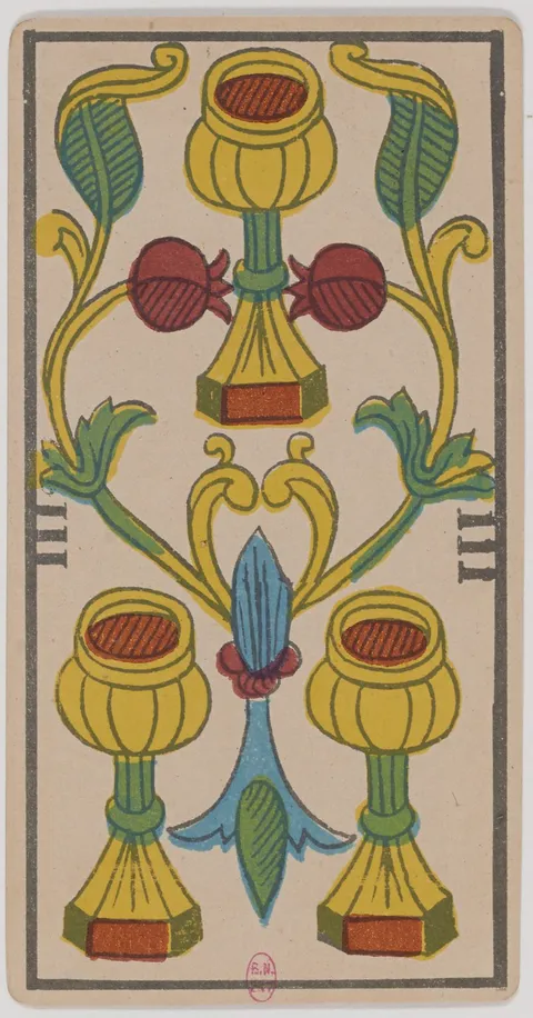 Três de Copas, tarot de Marselha