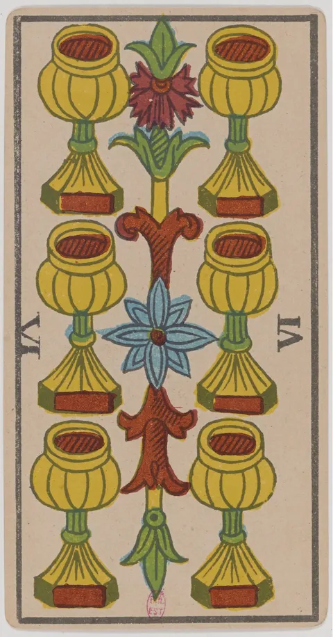 Seis de Copas, tarot de Marselha
