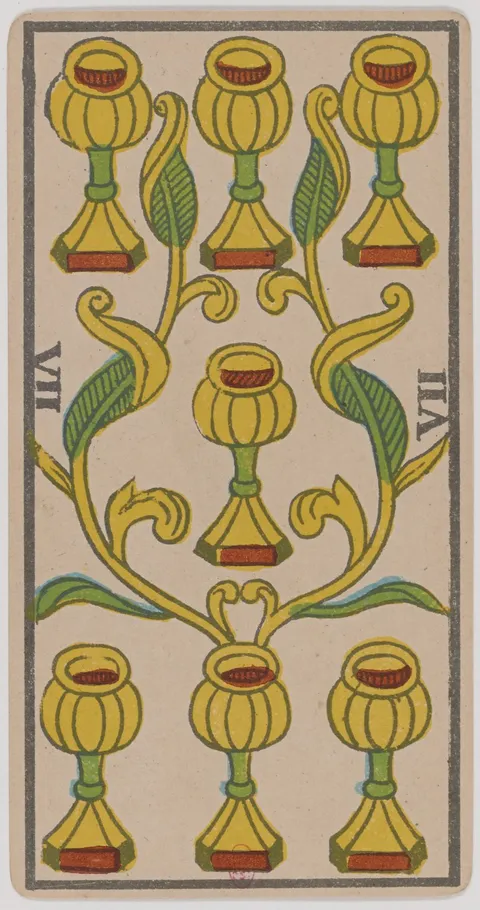 Sete de Copas, tarot de Marselha