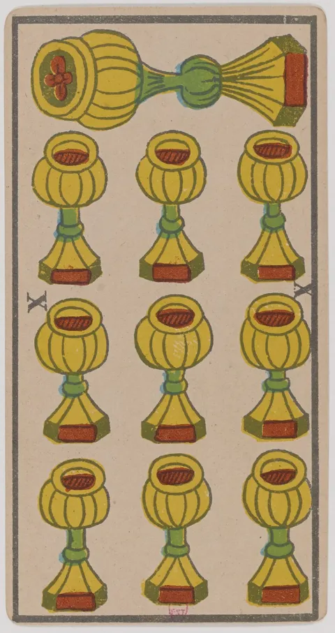 Dez de Copas, tarot de Marselha