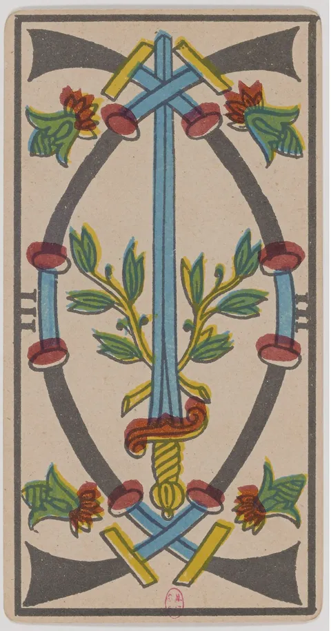 Três de Espadas, tarot de Marselha