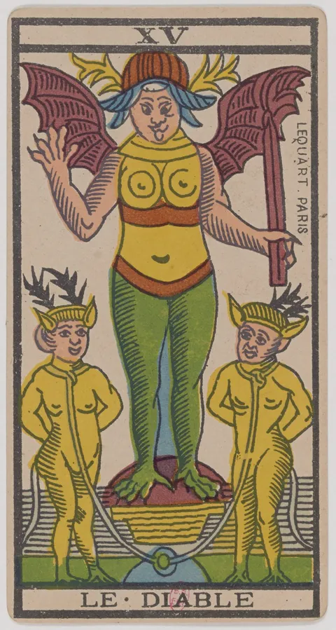 Carta O Diabo do tarot de Marselha