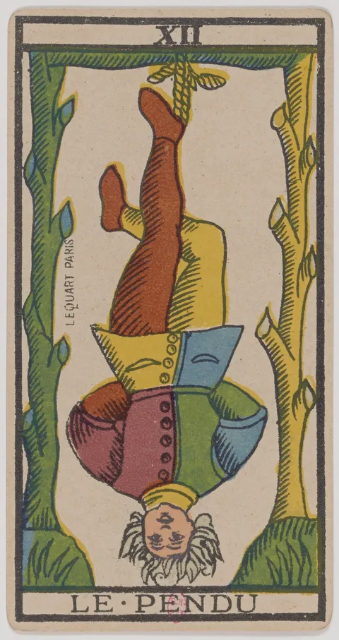 Carta O Enforcado do tarot de Marselha