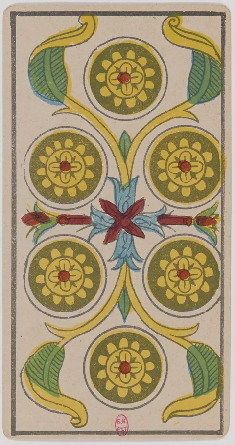 Seis de Ouros, tarot de Marselha