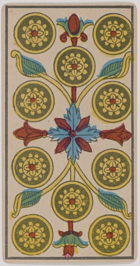 Dez de Ouros, tarot de Marselha