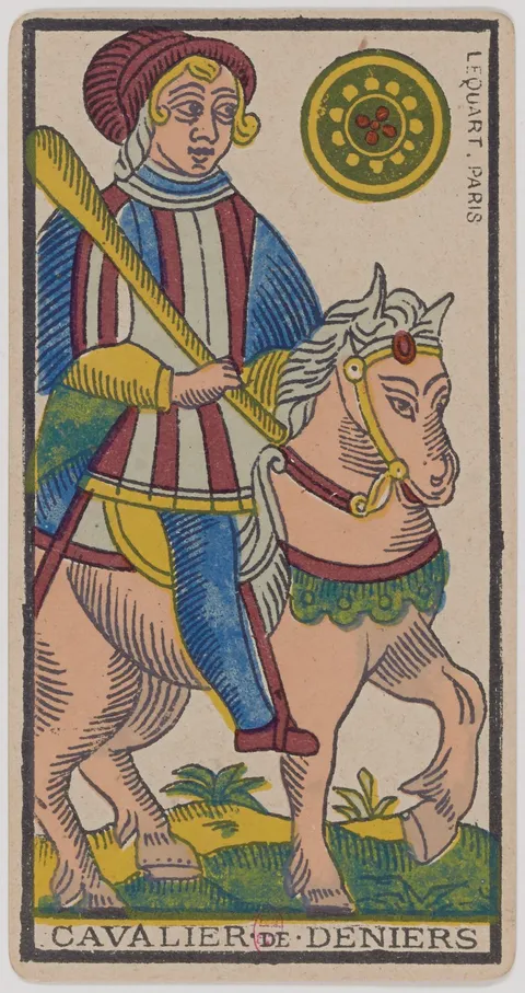 Cavaleiro de Ouros, tarot de Marselha