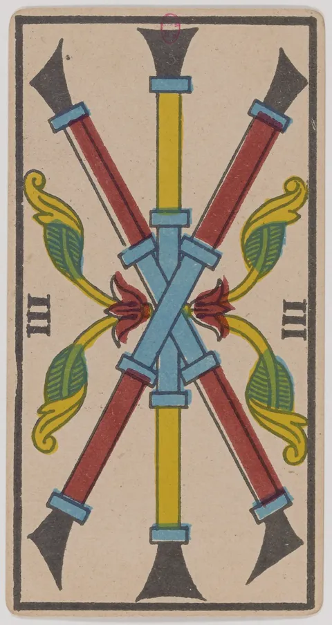 Três de Paus, tarot de Marselha