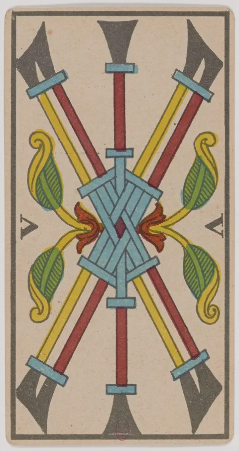 Cinco de Paus, tarot de Marselha