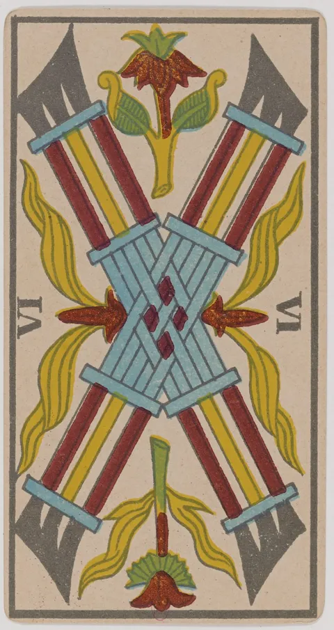 Seis de Paus, tarot de Marselha